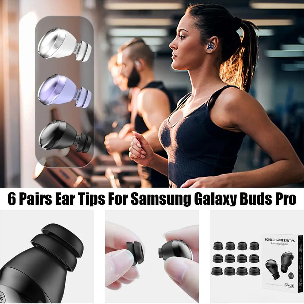 12Pcs auricolari in Silicone per Samsung Galaxy Buds Pro auricolari auricolari 2 TWS Wireless Noise Reduction Tips Anti-goccia doppia flangia