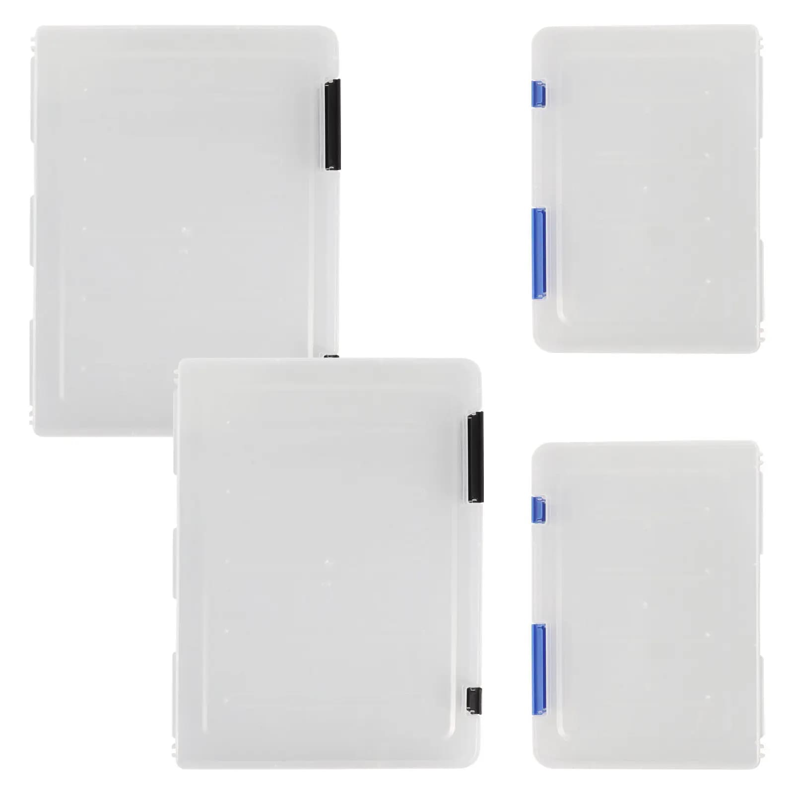 Scatola porta documenti da 4 pezzi, trasparente, rinforzata, formato A4 A5, organizer per cartelle da ufficio, porta documenti portatile con fibbia per documenti