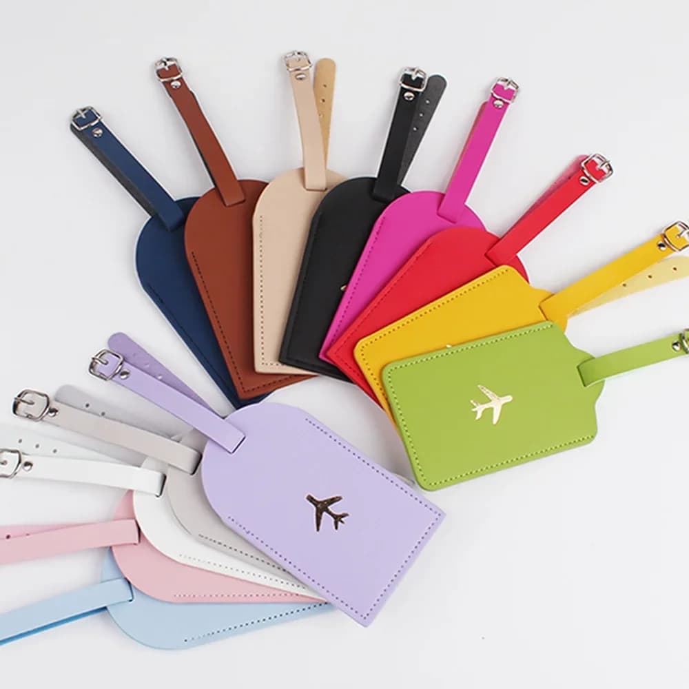 Etichetta per bagagli Etichetta per bagagli per valigia Etichetta per borsa da imbarco per bagagli in pelle PU Accessori da viaggio portatili Nome ID Indirizzo Titolare