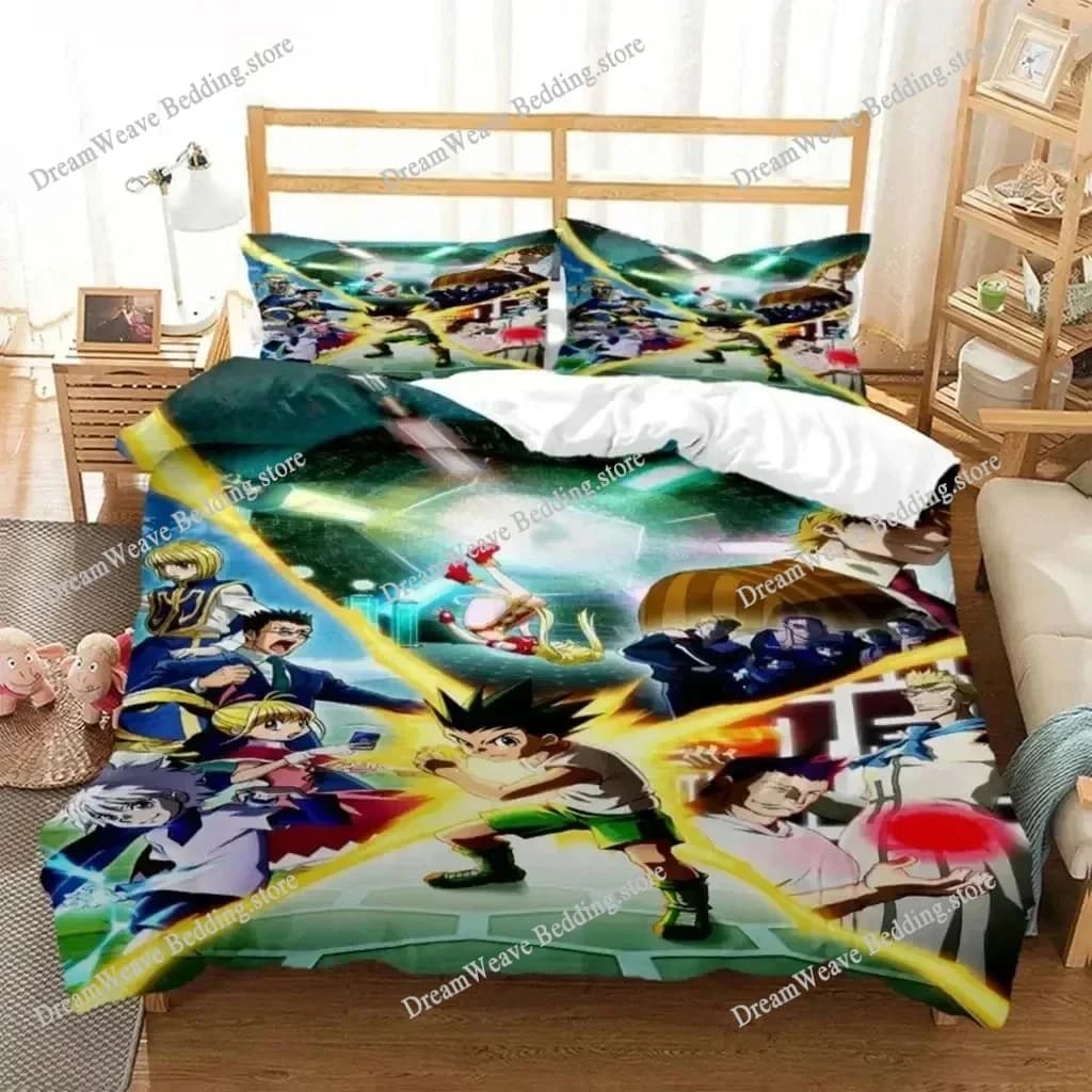 Nuovo Set di Biancheria da Letto Hunter × Hunter, Singolo, Matrimoniale, Queen, King Size, Set per Camera da Letto Adulti e Bambini, Copripiumino con Stampa 3D Anime Bed74