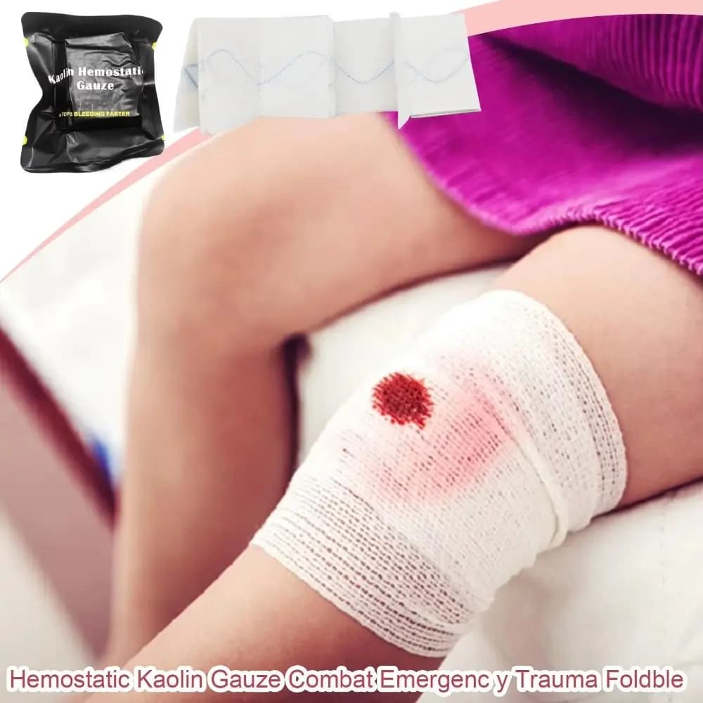 Z-Fold Design Hemostatic Kaolin Gauze Non-woven Fabric Soluble Material Stop Bleeding Gauze Chitosan Gauze Kaolin Impregnated