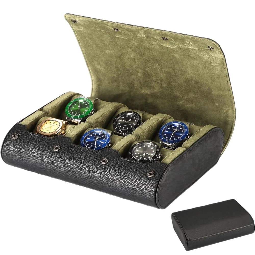 Travel cases for 6 watches PU leather travel case for men and women Transport case for 3 watches and organizers
