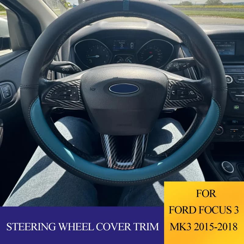 Set di 3 Pezzi Copri Volante in ABS con Paillettes per Ford Focus 3 MK3 2015 - 2018, Accessori e Adesivi per Auto