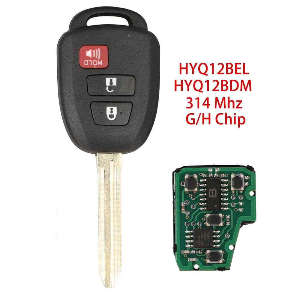 Jingyuqin Nuovo Telecomando Auto HYQ12BEL/HYQ12BDM 3 Tasti 314MHz con Chip G/H per Toyota Camry 2012-2016 Prius Corolla 2014-2017 RAV4