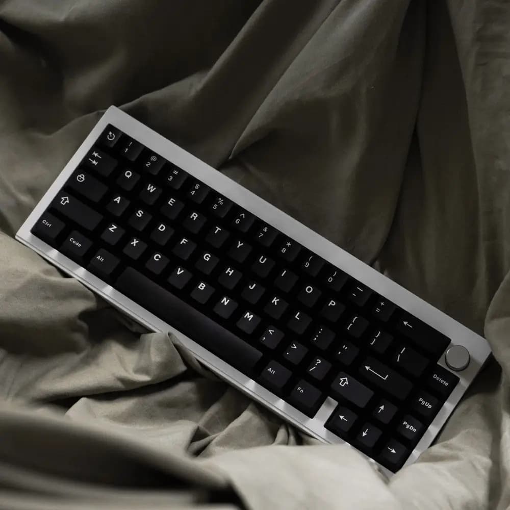 Keycaps per Tastiera Meccanica WOB con Gradiente Nero/Bianco/Grigio, 121 Tasti, ABS, Stampaggio Bicolore, Altezza Originale