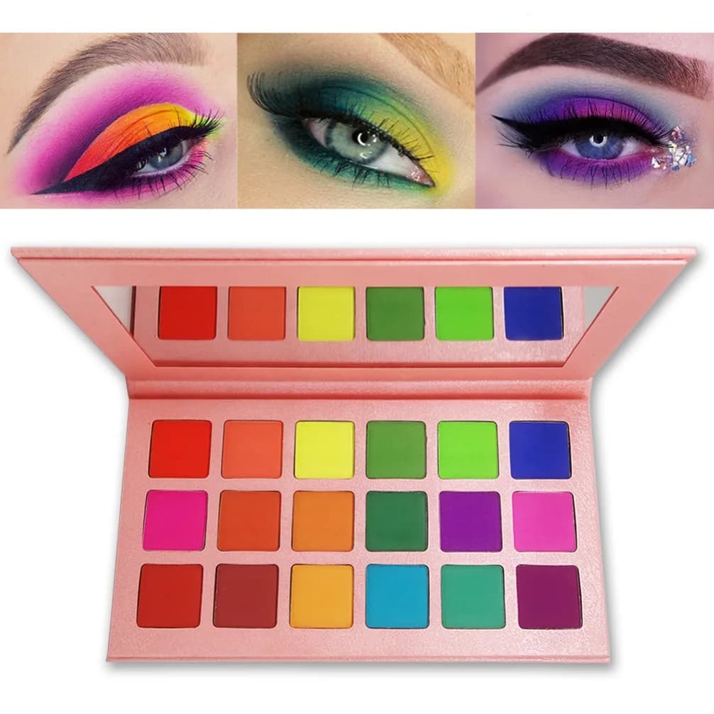 Palette Ombretti in Polvere 18 Colori, Etichetta Privata, Logo Personalizzato, Trucco Vegano, Vendita all'Ingrosso Diretta dalla Fabbrica, Ombretto Glitterato