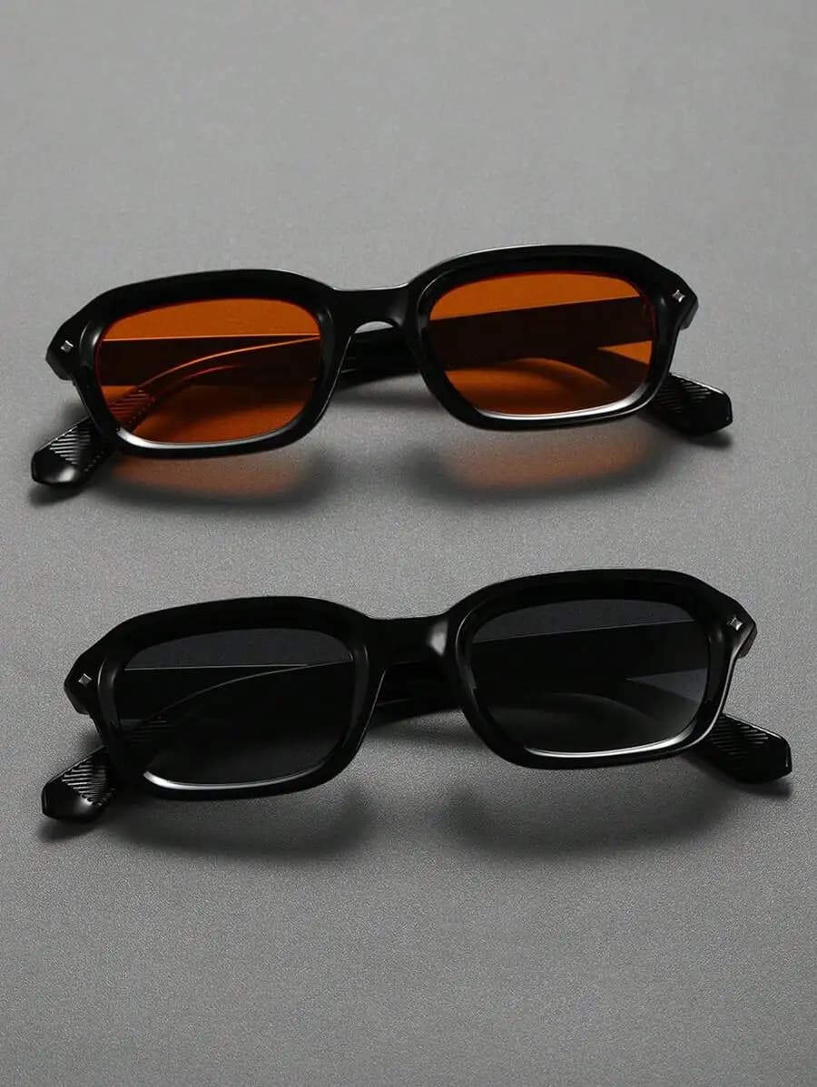 1 PC Men's Metal Futuristic Square Frame Fashion Eyewear For Vacation Outing And Daily Life Outfits For Summer Beach Vacation,Outdoor,Travel
