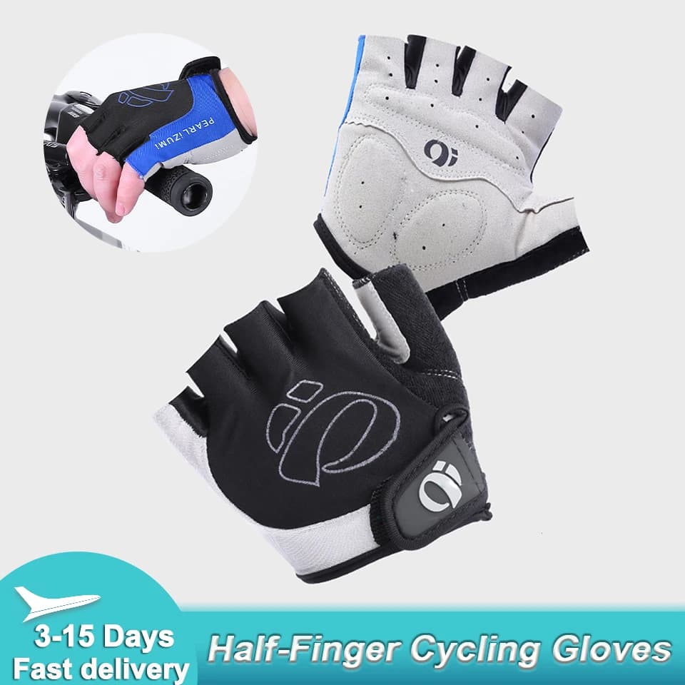Guanti da ciclismo traspiranti Mezze dita professionali antiscivolo Ammortizzanti Palmo imbottito Bicicletta Sport Palestra Allenamento Attrezzatura da bici