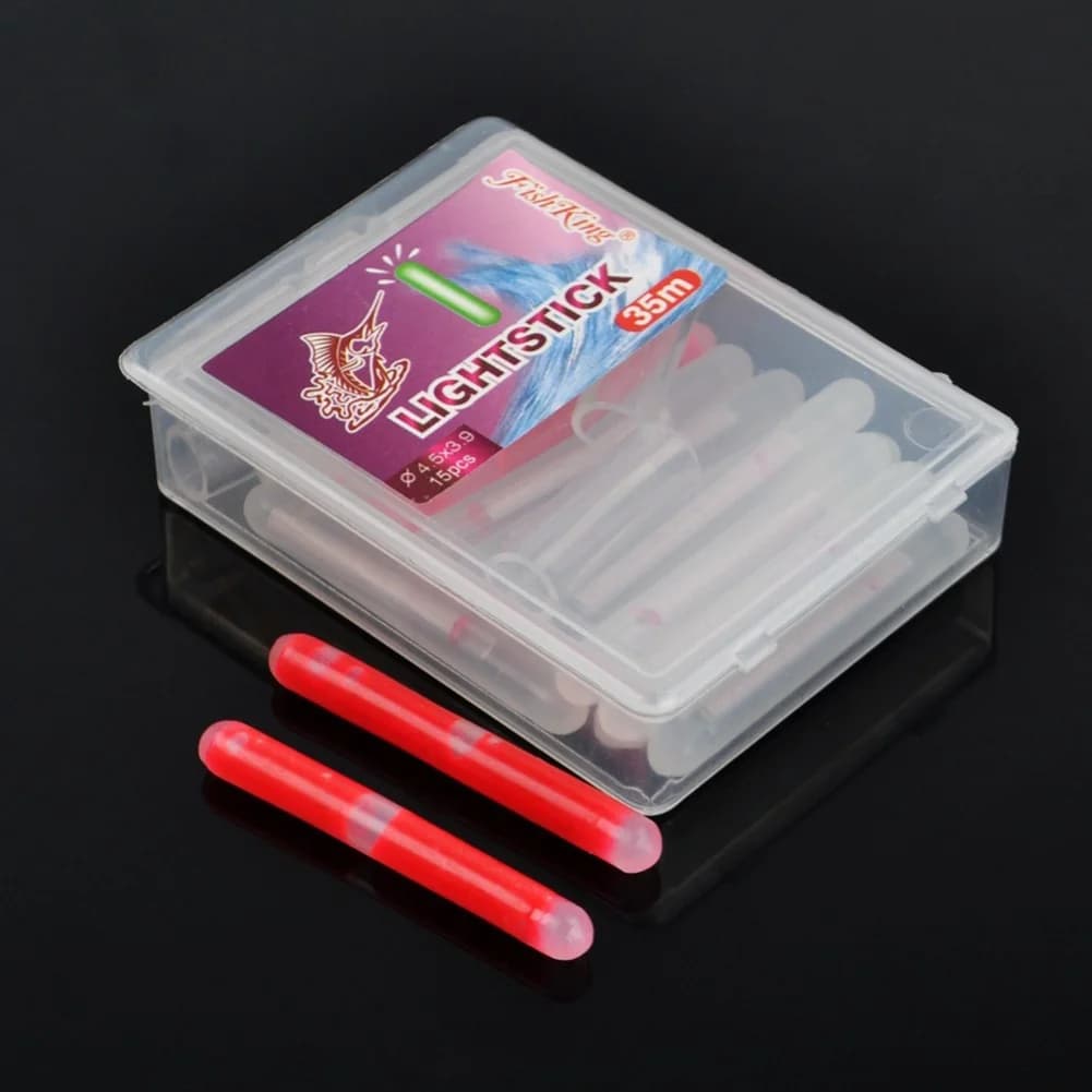Set di 15 Galleggianti Luminosi da 3,7 cm per Pesca Notturna, Luce Fluorescente per Canna da Pesca per Esterni
