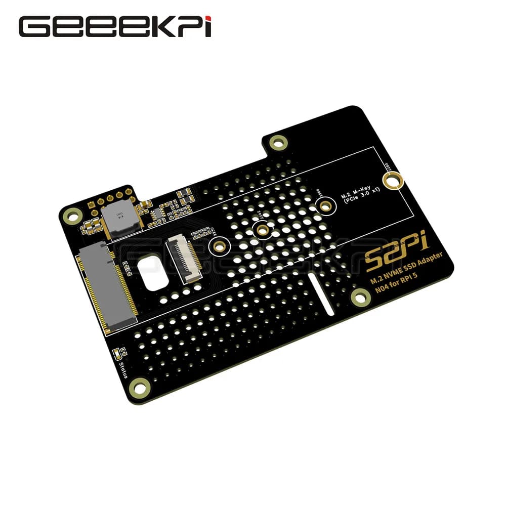 GeeekPi Raspberry Pi 5 N04 M.2 2280 PCIe to NVMe top expansion card compatible with Raspberry Pi5