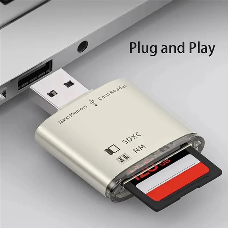 Lettore di schede ABGB-USB 3.0 per Huawei NM Nano Scheda di memoria Adattatore per scrittura Memoria PC Estendi convertitore USB Grigio
