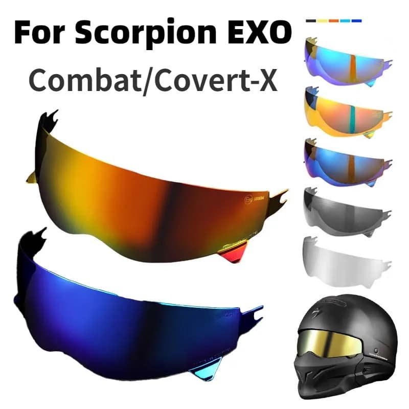 Helmet visor for Scorpion EXO Combat Covert-X Capacetes Visera Solar Protection Helmet Shield Motorcycle Cascos Accessories