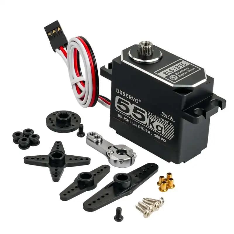 Servomotore Digitale Impermeabile IP67 Interamente in Metallo 8.4V 55KG BLS3355, Motore Brushless con Ingranaggi in Acciaio, Angolo di Rotazione Controllabile 270 Gradi