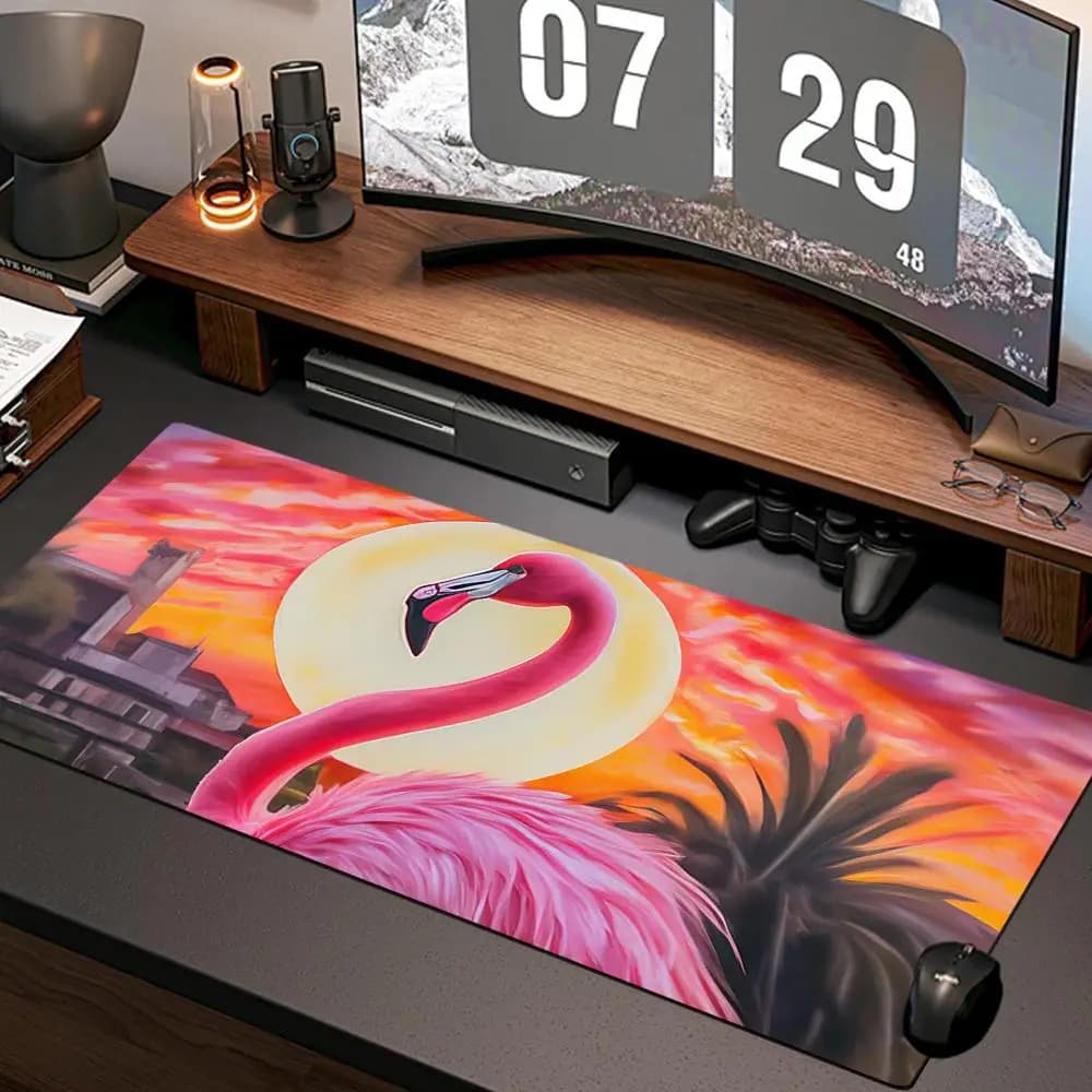 Tappetino per mouse anime flamingo, nuovo tappetino per computer da casa, tappetino da scrivania XXL, tappetino in gomma naturale antiscivolo per ufficio, accessori da gioco.
