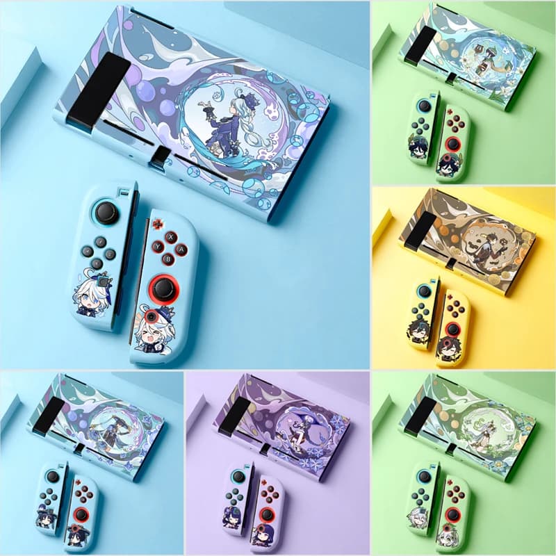 Furina Neuvillette Xiao Wanderer Raiden Custodia protettiva morbida Custodia morbida in TPU per Genshin Impact Nintendo Switch o OLED
