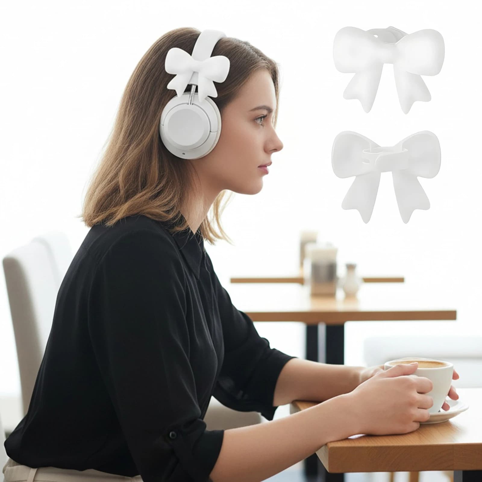 Cute Headset Decorations Reusable Bows Earphones Attachment Accessories Exquisite Gaming Headphones Clip Decor Gift for Women