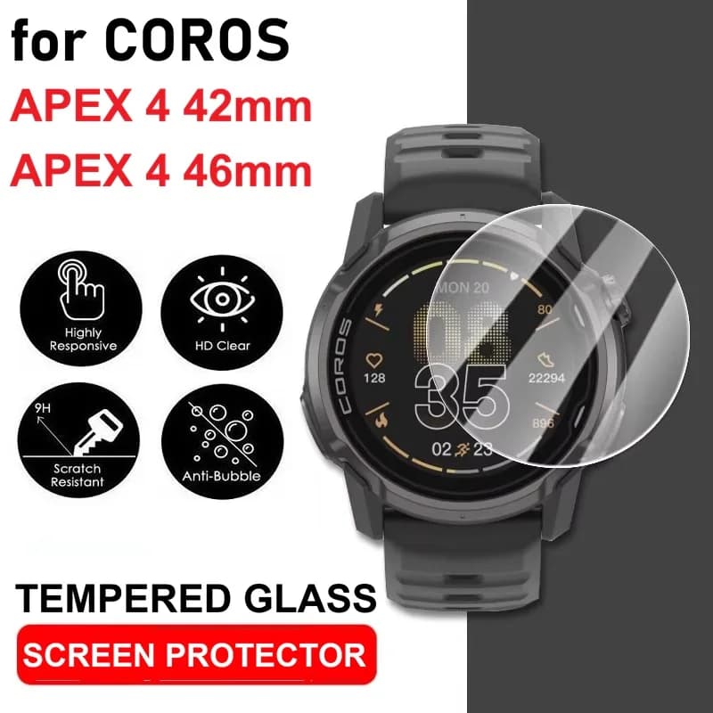5PCS Protezione per lo schermo dello smartwatch per COROS APEX 4 42mm / APEX 4 46mm Pellicola protettiva antigraffio in vetro temperato