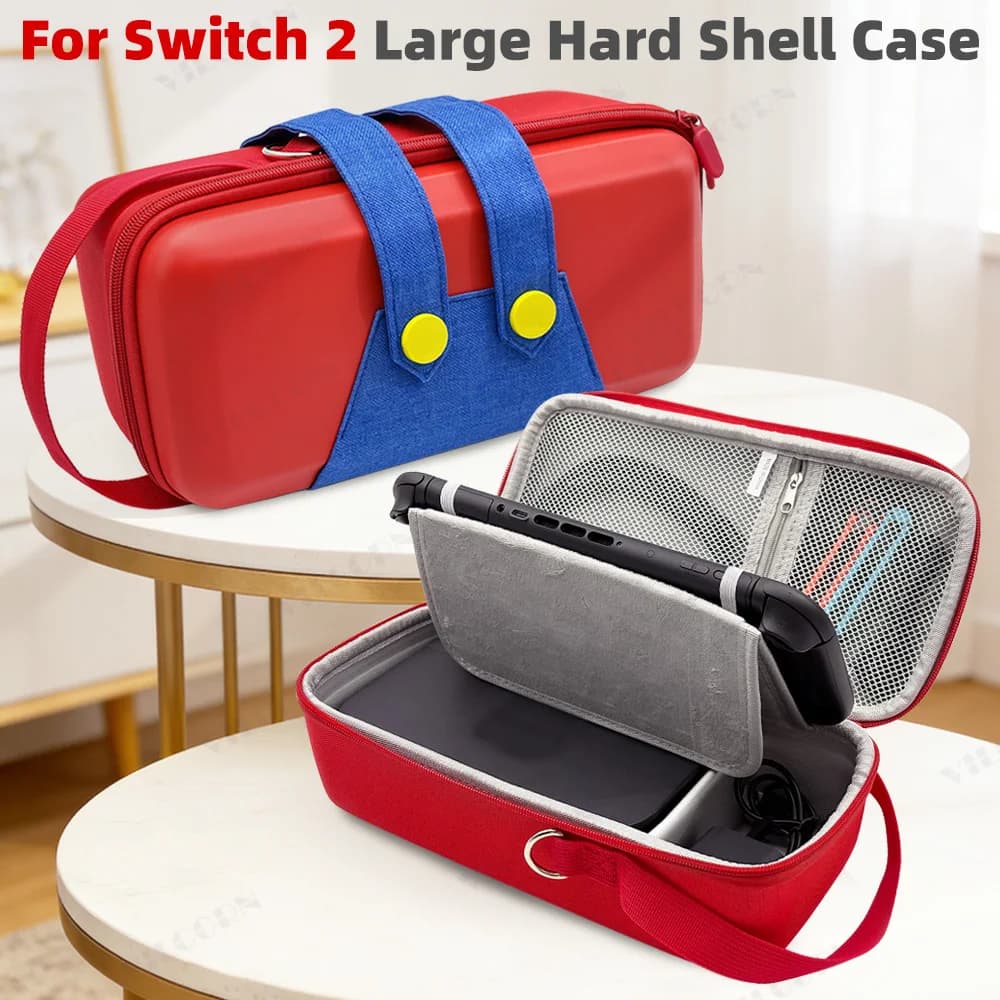 Custodia da trasporto per Switch 2, Borsa rigida portatile in EVA per accessori NS Switch 2, Tema Rosso Classico