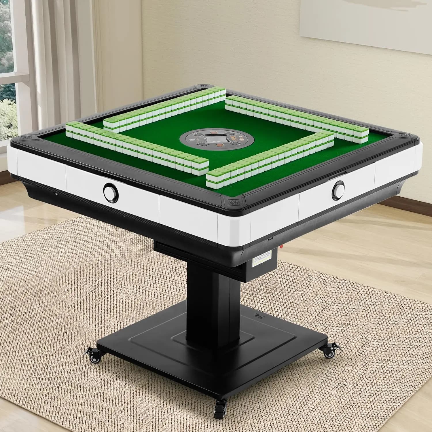 Tavolo da Mahjong Cinese Automatico, Senza Tessere Numerate, con 2 Set di 144 Tessere da 42mm, Tavolo da Mahjong Automatico Adatto, Personalizzabile
