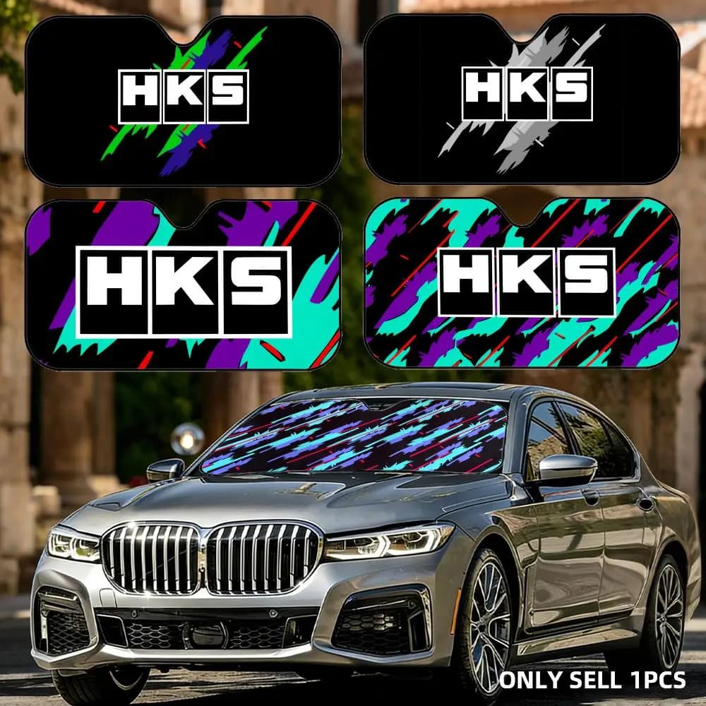 Parasole Pieghevole H-HKS in Alluminio per Parabrezza Auto - Protezione UV e Isolamento Termico