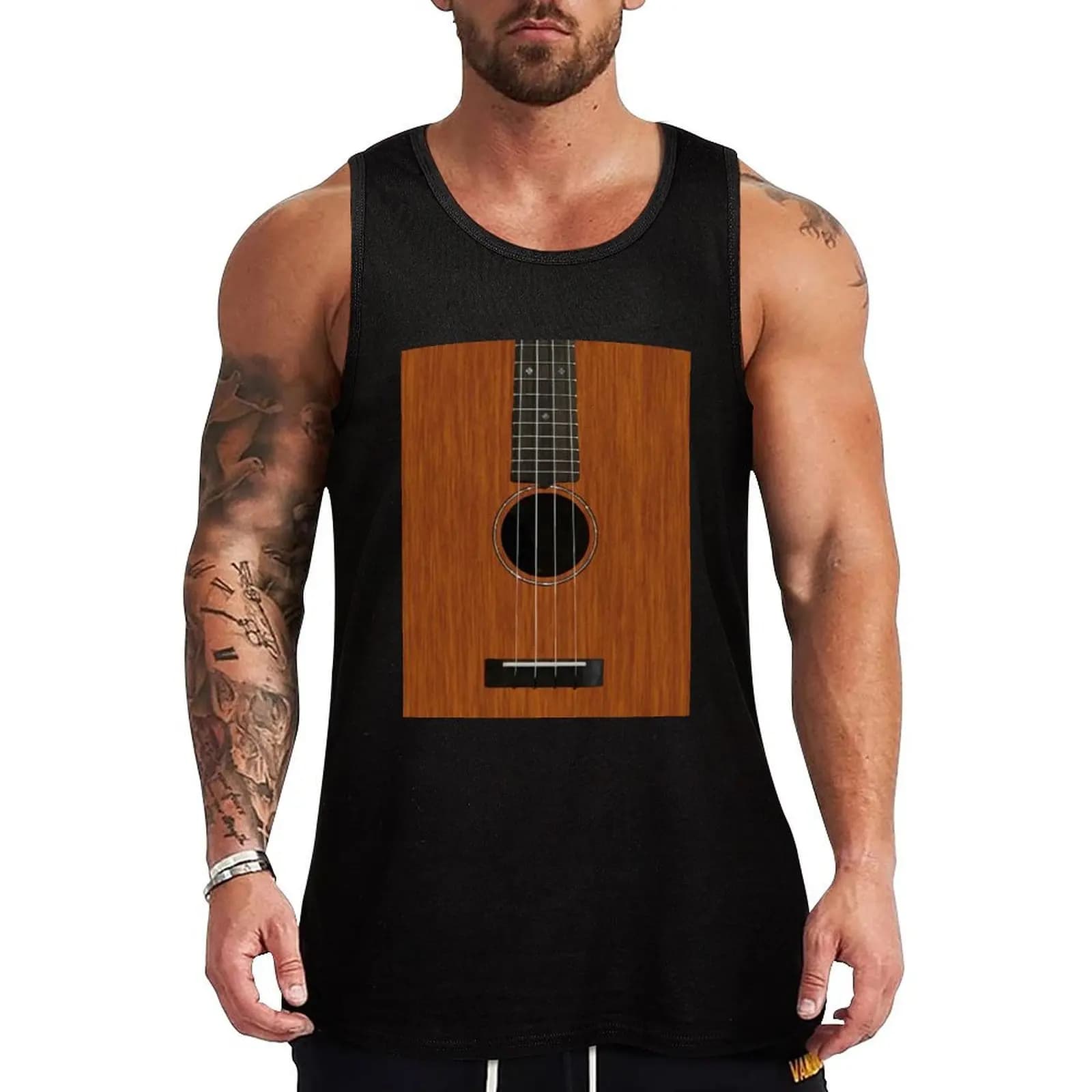 Ukulele Tank Top Dry Fit Workout Tank Top Maglietta atletica senza maniche