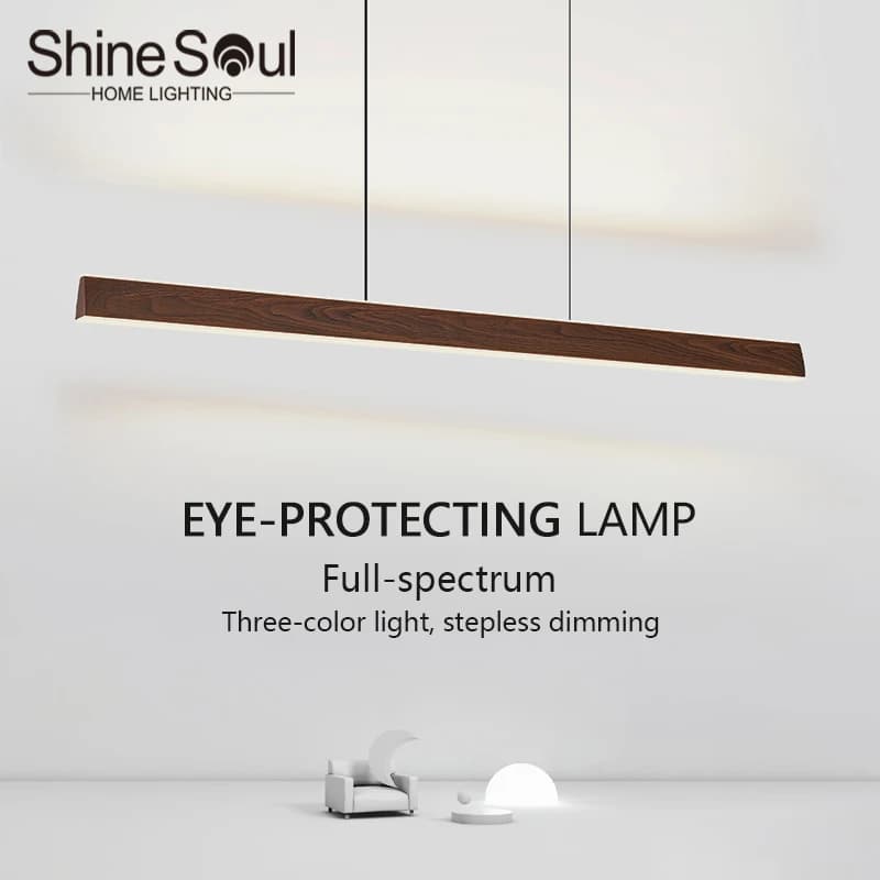 Lampada a sospensione a led in noce, striscia lunga, sala da pranzo, cucina, isola, dimmerabile, droplight, bancone bar, soggiorno, decorazione, lampada a sospensione
