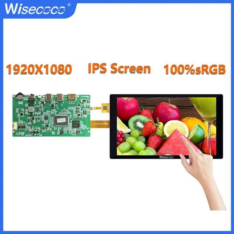 Display LCD IPS da 7 pollici 1920x1080 Wisecoco Full HD Touch Screen per Console da gioco Raspberry Pi PC TV Box Fotocamera Telefono cellulare