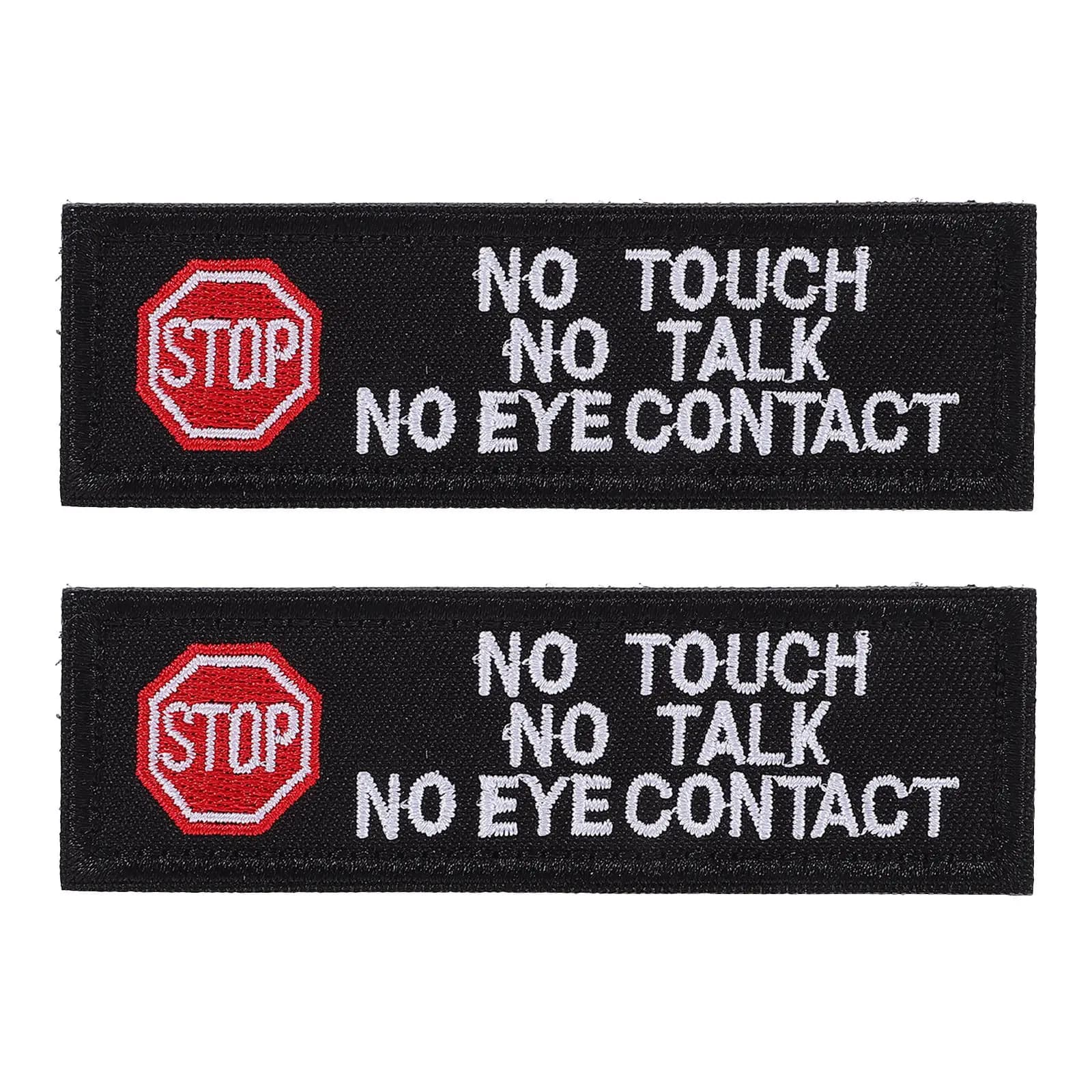 2 Pezzi Patch Ricamate alla Moda per Pettorina Cane, Identificatore Animale da Servizio, Patch per Cani Reattivi Senza Contatto, Facile da Applicare, Rimovibile