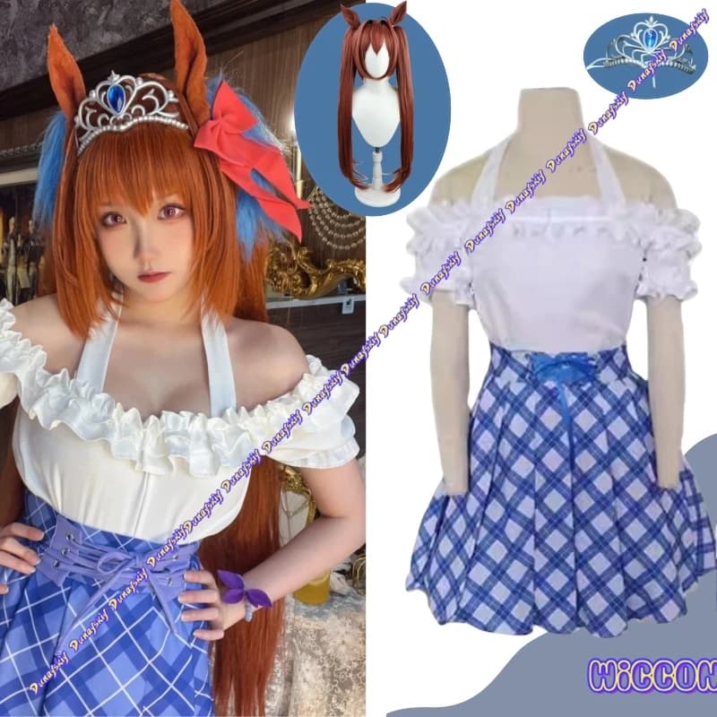 Gioco Umamusume Pretty Derby Daiwa Scarlet Costume Cosplay Parrucca Gonna Abito Abito Uniforme Cosplay Abito quotidiano Halloween