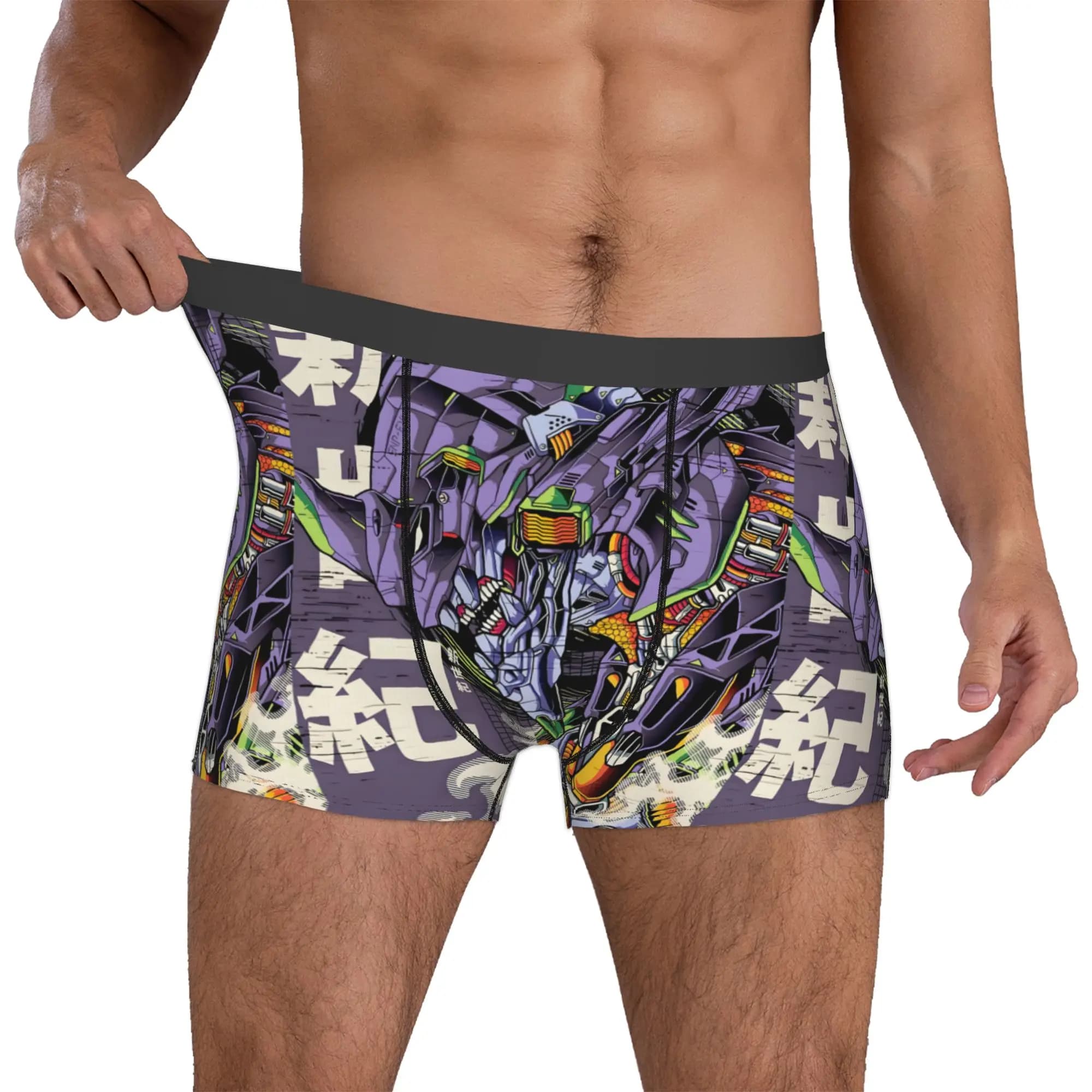 Custom Evangelion Hot Cartoon Underwear Men Stretch Hot Boxer Briefs Shorts Panties Soft Underpants For Homme
