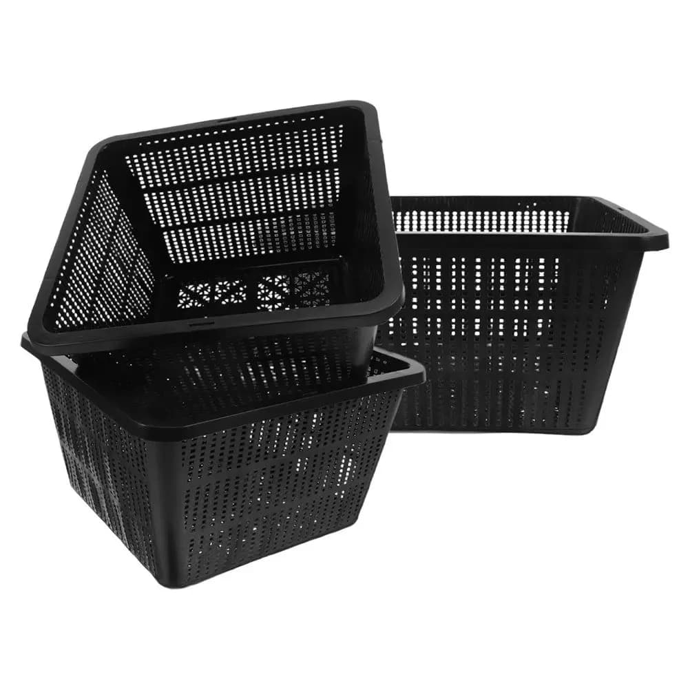 3pcs Hydroponic Vegetable Basket: Slotted Mesh Net Pots For Indoor Planting Lightweight Plastic Grow Baskets Space Saving Garden