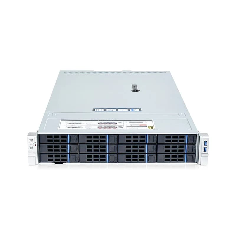 2U 12-Bay Rackmount AIO NAS Server Chassis for IPFS File Storage, Computing & Audio-Video