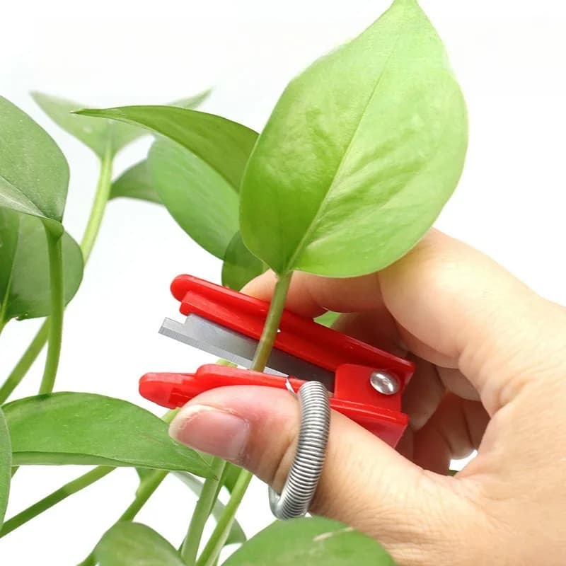 Thumb and Finger Gardening Scissors - Ergonomic Green Plant Trimming Tool with Sharp Blades for Precise Pruning of Vegetable