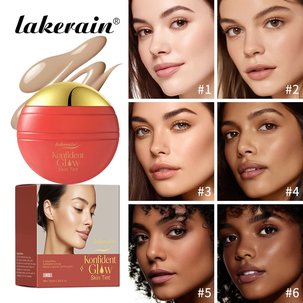 Fondotinta colorante per la pelle con copertura incorporata a lunga durata 6 colori Aspetto naturale Finitura radiante Fondotinta cosmetico per trucco di bellezza
