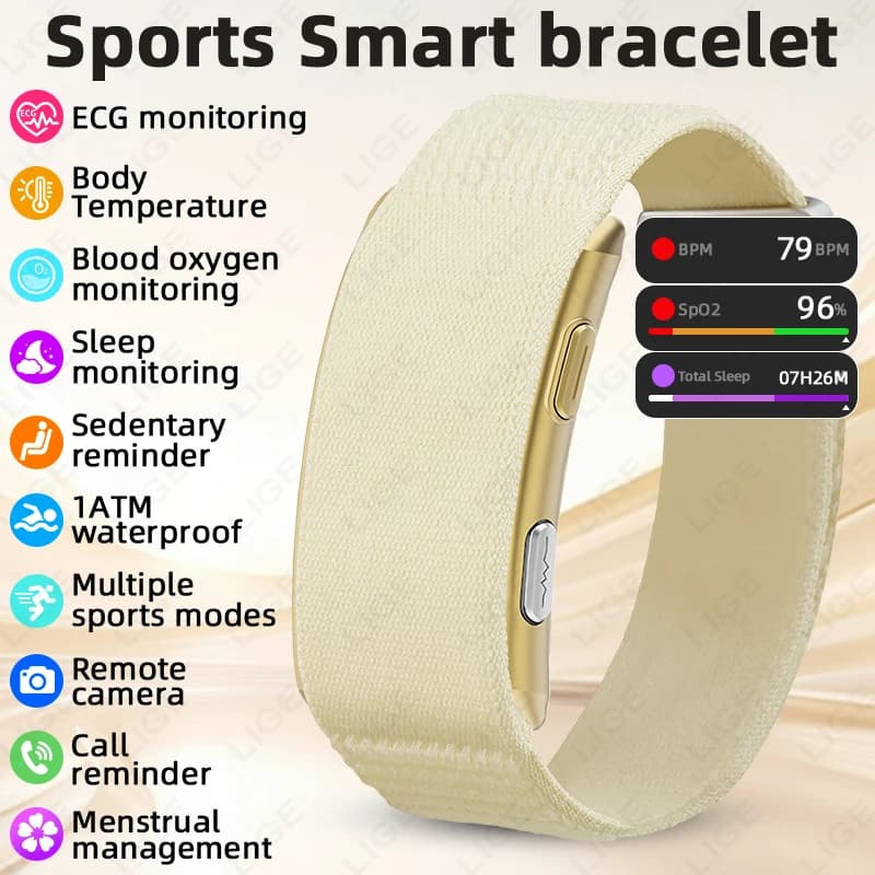 ECG PPG Smart Watch senza schermo Sport all'aria aperta Fitness Cardiofrequenzimetro 1ATM Bracciale intelligente da uomo impermeabile per Andrio IOS Nuovo