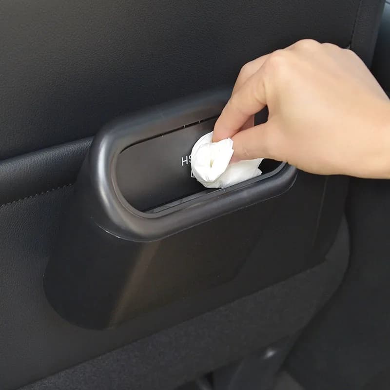 Cestino della spazzatura per Auto appeso scatola di immagazzinaggio della custodia della polvere dell'immondizia del veicolo Abs nero tipo di pressatura quadrata pattumiera accessori interni Auto