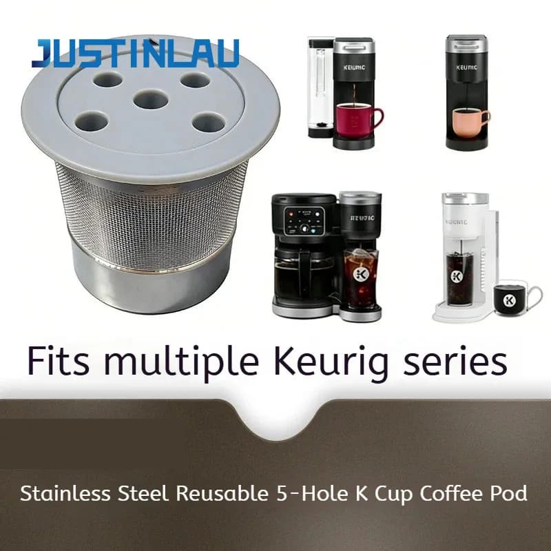 JUSTINLAU 1piece Stainless Steel Coffee Bean Filter Is Reusable and Suitable for Keurig K Supreme/K-Duo Gen 2 Coffee Machine