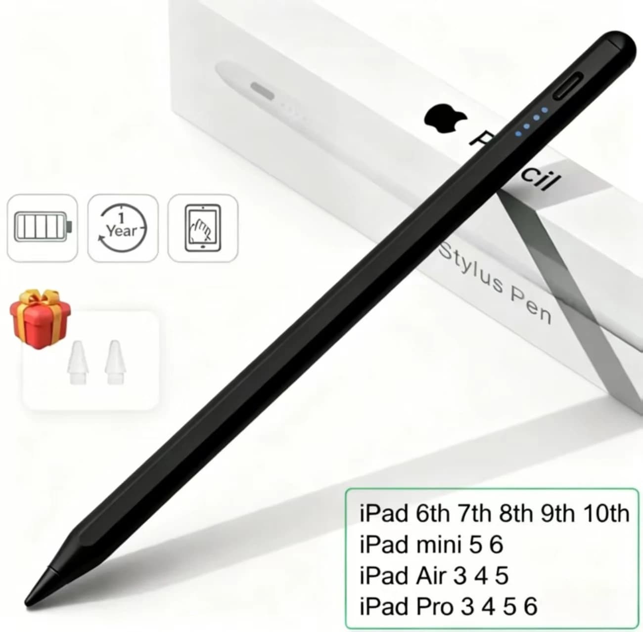 Penna Stylus per iPad con Funzione Anti-Tocco Accidentale Compatibile con Apple iPad Air M2 Pro 13 Pro 12.9 10a Generazione