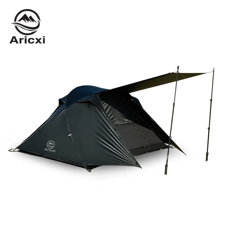 Aricxi 2 People Tent Black Ultralight 15D Camping Tent Waterproof Outdoor Hiking Travel Tent Backpacking Cycling Tent