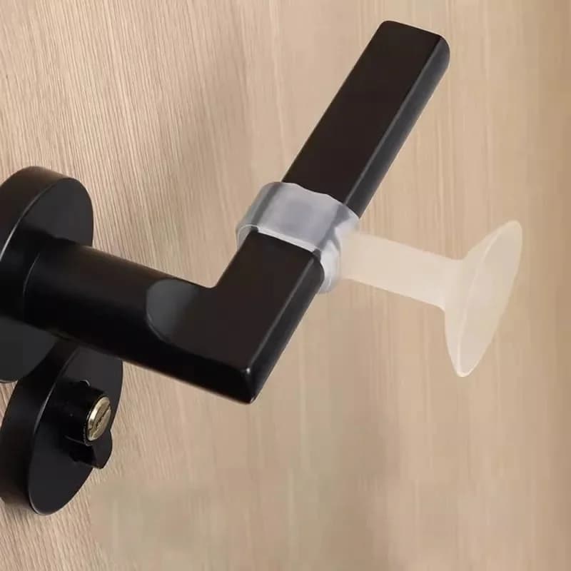 Fermaporta in Gomma Trasparente con Ventosa, Silenzioso, Anti-Collisione, Protezione dagli Urti, Protezione per Maniglie di Porte e Pareti per la Sicurezza Domestica