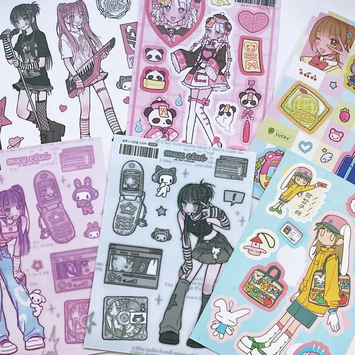 Adesivo angelo Adesivo coreano per carta Goo Goo Winter Girl Adesivo per personaggio Materiale per notebook