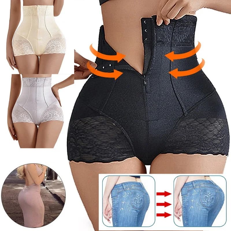 New Tummy Control Panties Women Zipper Body Shaper High Waist Shaper Pants Seamless Shapewear Postpartum Panties