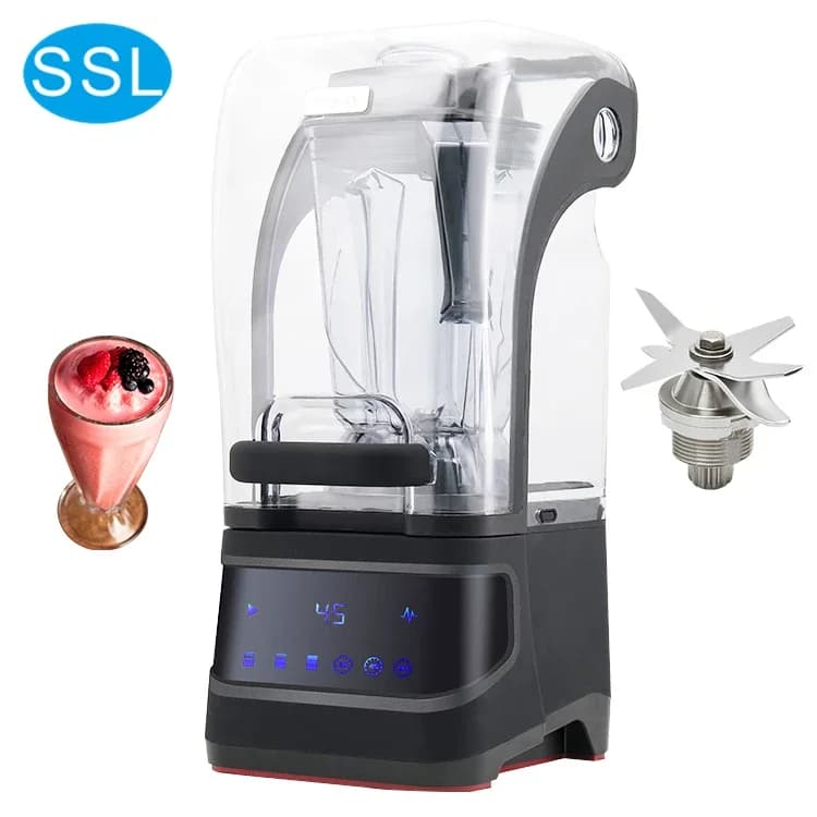 2025 Heavy Duty High Power Blender Commercial Ice Mill Silent Industrial Juice Spremiagrumi Blender Machine with Audio Cover Enclo
