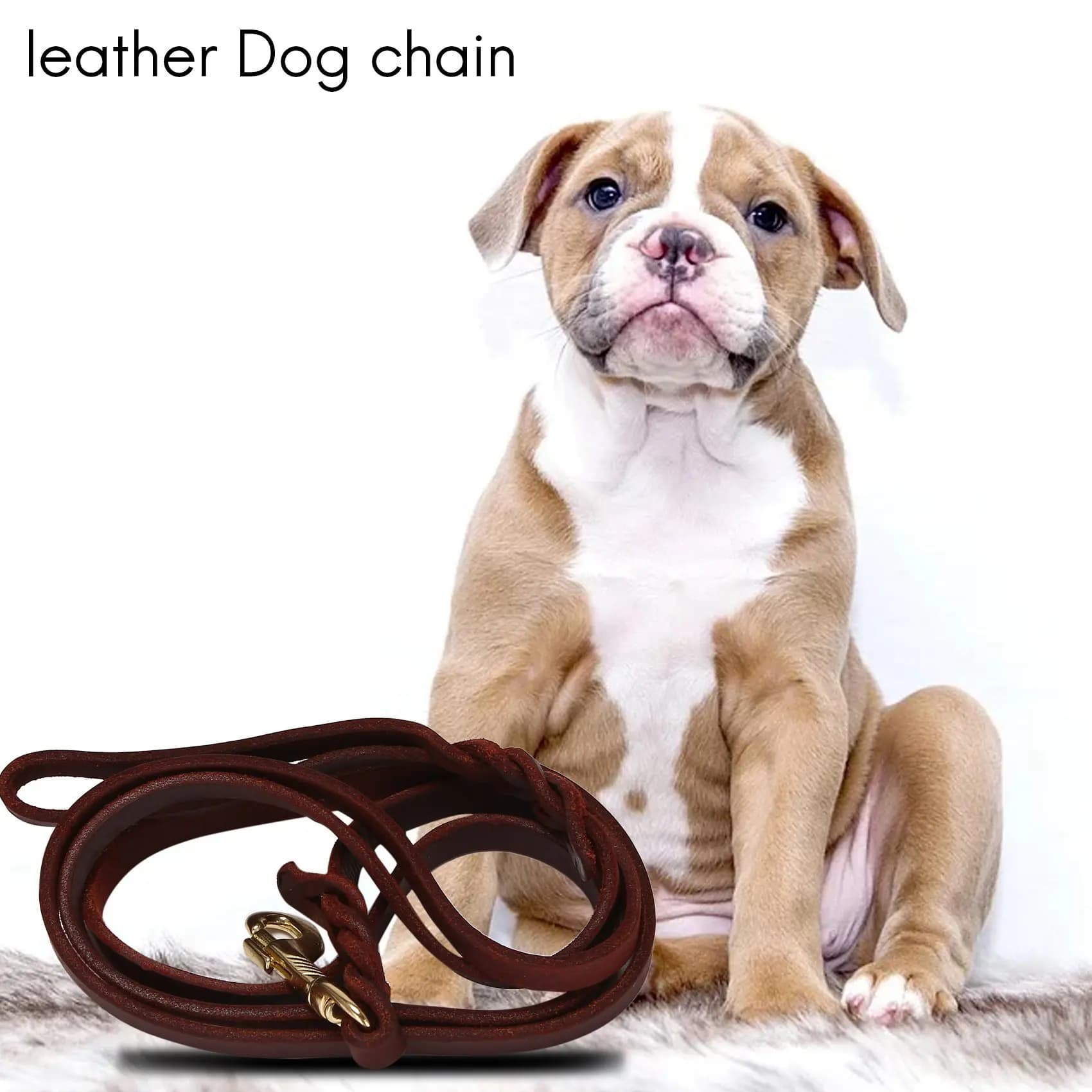 Guinzaglio da addestramento con cinturino per collare di trazione da passeggio per cani da compagnia intrecciato in pelle lunga A93Z da 2 m