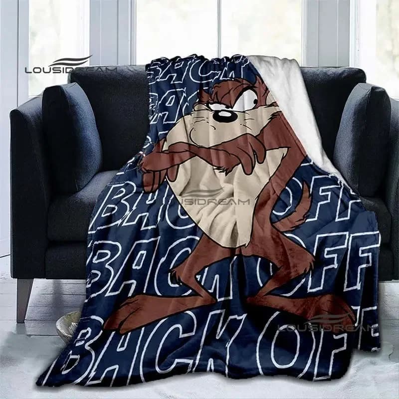 Simpatica coperta Taz-Mania Coperta classica da tiro morbida per cartoni animati Compleanno Regalo di Natale Camera da letto Divano da viaggio Coperta calda da campeggio