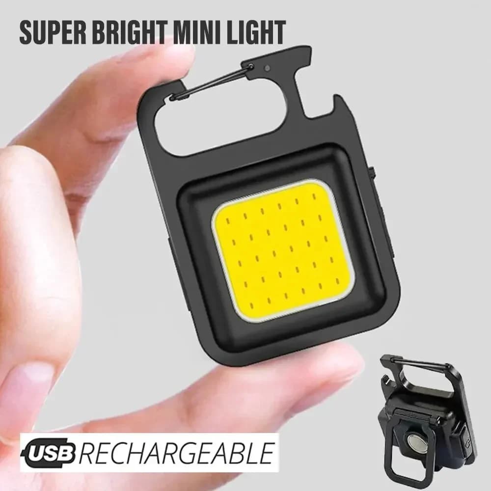 MINI Keyring Flashlight COB super bright charging lamp Camping lights with magnet 3 lighting modes for camping at home