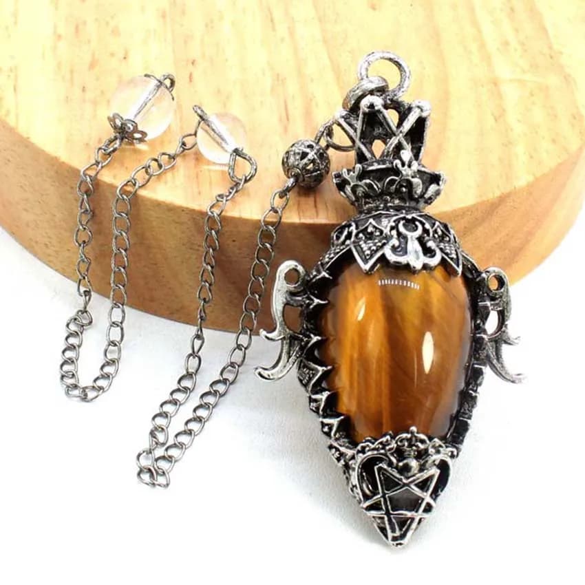 Pendoli in Ametista Naturale, Quarzo Rosa e Onice, Pendoli Antichi a Goccia d'Acqua in Cristallo per Rabdomanzia e Divinazione Spirituale