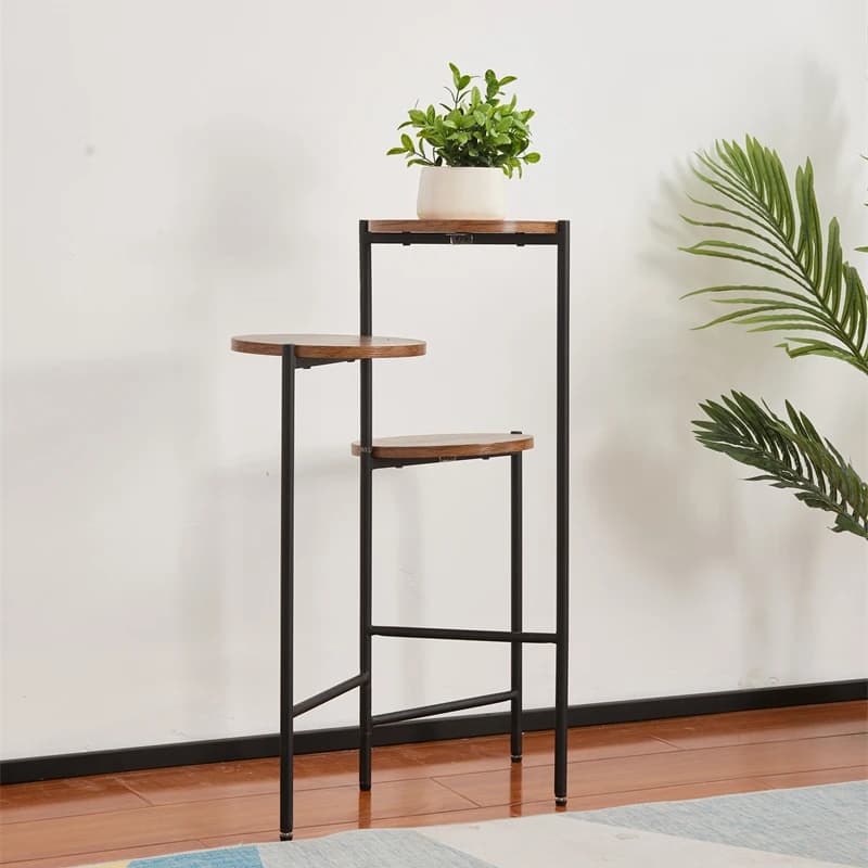 Supporti per Piante da Esterno in Legno, Set di Supporti per Vasi Sospesi, Decorazione Casa, Espositore per Fiori a 3 Livelli in Acciaio