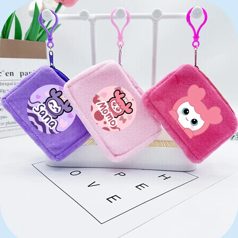 Twice Series Coin Purse Kpop Merch Mini Wallet Cute Square Storage Bag Soft Kawaii Key Earphone Pouch Fan Favorite Birthday Gift