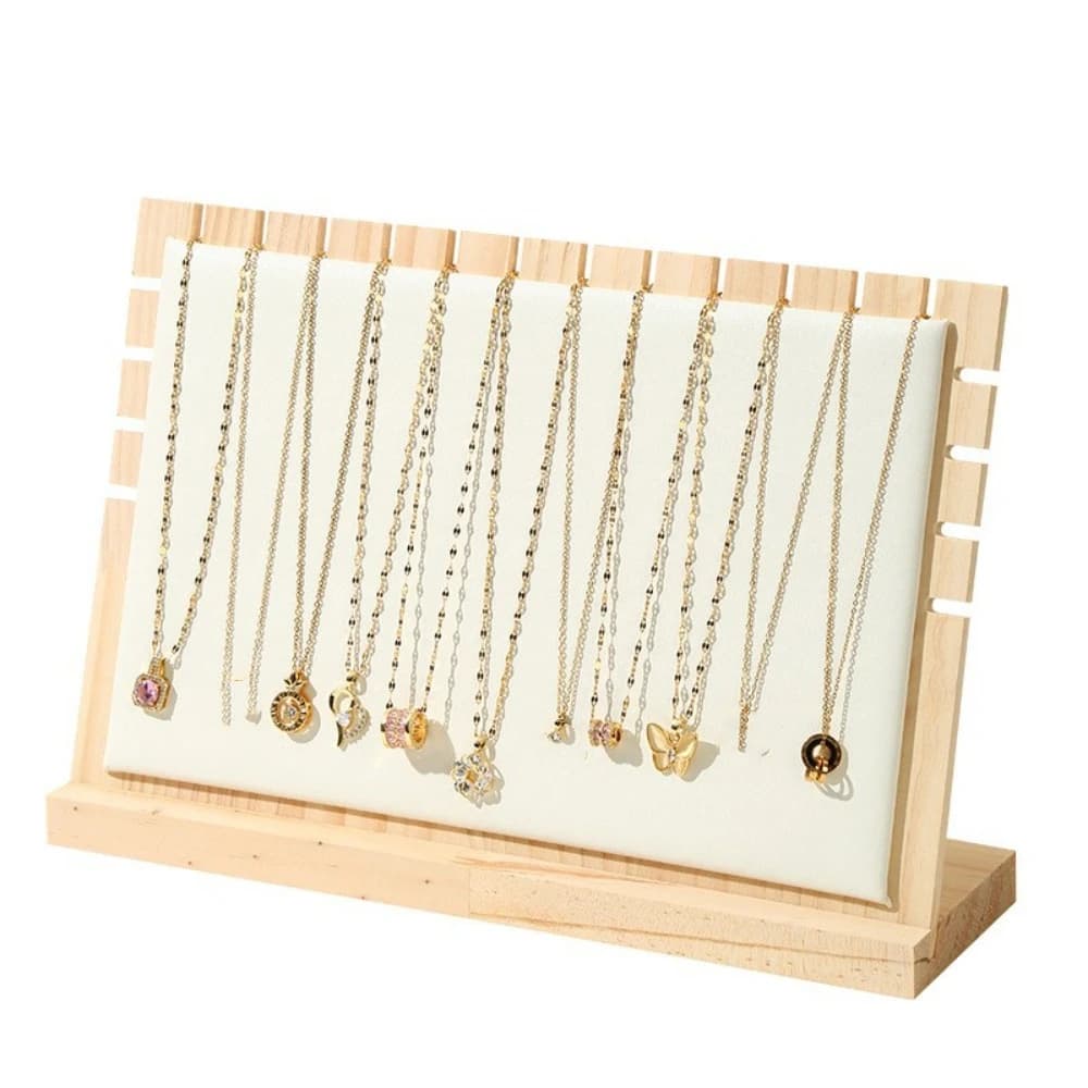 New Wood Jewelry Display Stand Square Detachable Earrings Shelf Vertical Organizer Jewelry